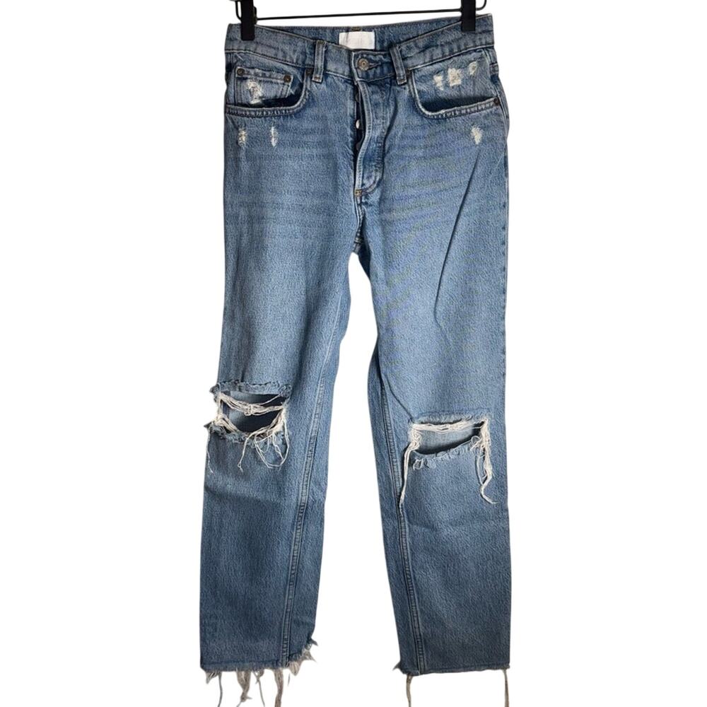 BOYISH REVOLVE Tommy Great Dictator distress raw hem denim exposed zip jeans 25
